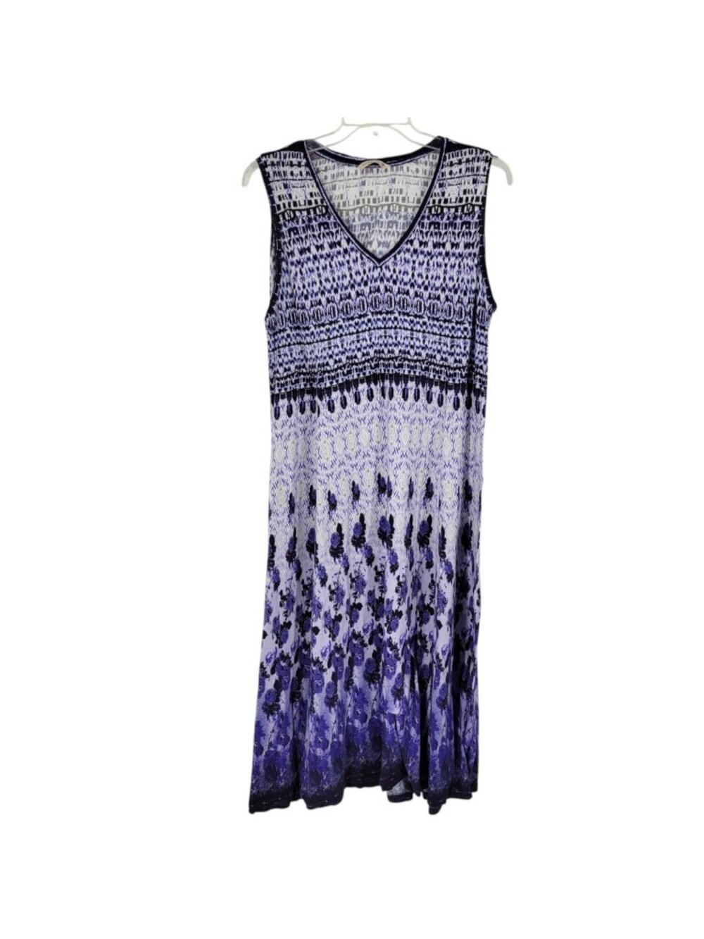 Soft Surroundings Rayon Maxi Dress Purple Floral Boho Sleeveless V Neck XL